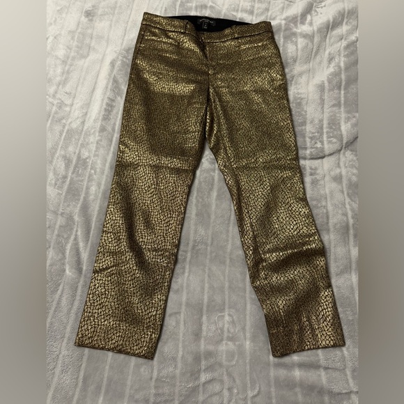 Banana Republic Pants - Banana Republic Modern Sloan Pant Gold Metallic Trousers Size 6P